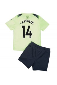 Manchester City Aymeric Laporte #14 Babyklær Tredje Fotballdrakt til barn 2022-23 Korte ermer (+ Korte bukser)